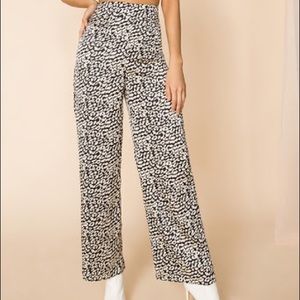 Superdown wide leg satin leopard pants